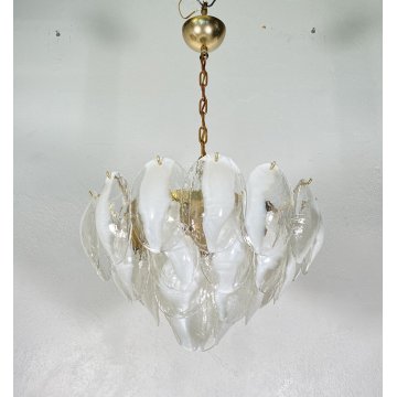 LAMPADARIO SOSPENSIONE VETRO MURANO LA MURRINA ATTR. Mazzega CEILING LAMP 1970