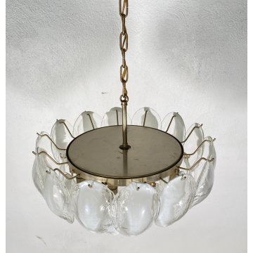 LAMPADARIO SOSPENSIONE VETRO MURANO LA MURRINA ATTR. Mazzega CEILING LAMP 1970