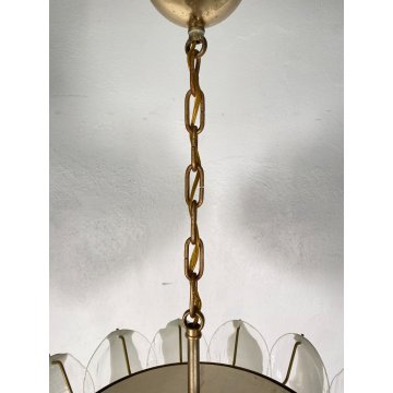 LAMPADARIO SOSPENSIONE VETRO MURANO LA MURRINA ATTR. Mazzega CEILING LAMP 1970