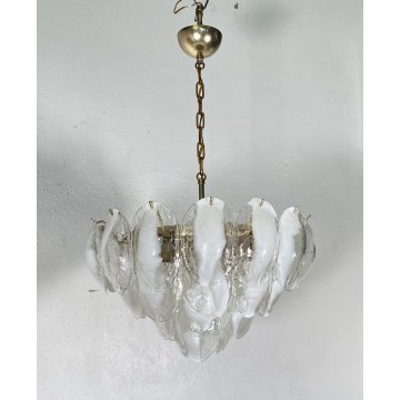 LAMPADARIO SOSPENSIONE VETRO MURANO LA MURRINA ATTR. Mazzega CEILING LAMP 1970