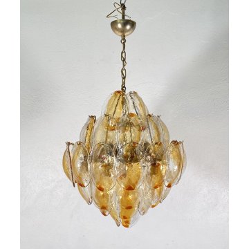 LAMPADARIO SOSPENSIONE VETRO MURANO LA MURRINA ATTR. Mazzega CEILING LAMP 1970