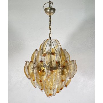 LAMPADARIO SOSPENSIONE VETRO MURANO LA MURRINA ATTR. Mazzega CEILING LAMP 1970