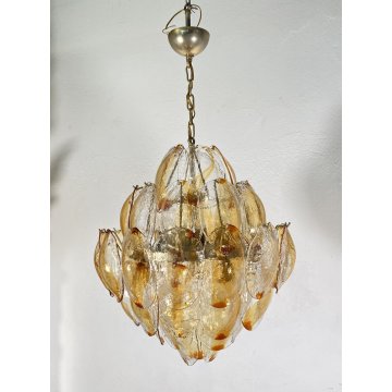 LAMPADARIO SOSPENSIONE VETRO MURANO LA MURRINA ATTR. Mazzega CEILING LAMP 1970