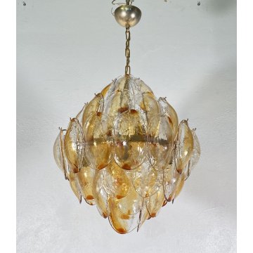 LAMPADARIO SOSPENSIONE VETRO MURANO LA MURRINA ATTR. Mazzega CEILING LAMP 1970
