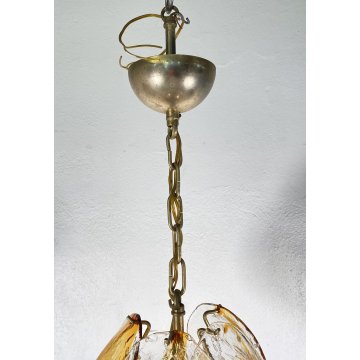 LAMPADARIO SOSPENSIONE VETRO MURANO LA MURRINA ATTR. Mazzega CEILING LAMP 1970
