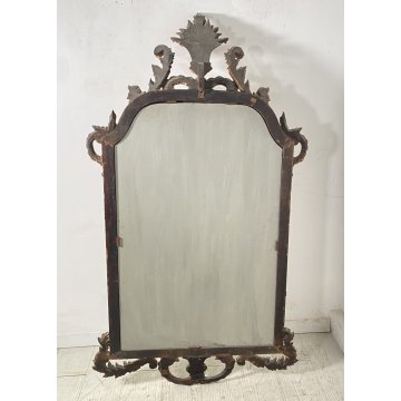 ANTICA GRANDE CAMINIERA LUIGI XVI SPECCHIERA 1800 SPECCHIO LEGNO INTAGLIATO ORO