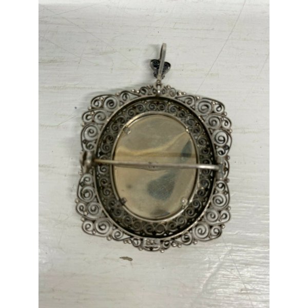 Spilla/Broche Oversize In Cristallo Trasparente Twirl – Finitura Argento Anticato – 7,5 X 6 Cm – Da Indossare Come Spilla O Ciondolo