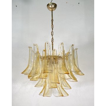 LAMPADARIO SOSPENSIONE VETRO MURANO LA MURRINA ATTR. Mazzega CEILING LAMP 1970