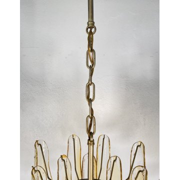 LAMPADARIO SOSPENSIONE VETRO MURANO LA MURRINA ATTR. Mazzega CEILING LAMP 1970