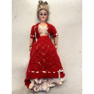 ANTICA BAMBOLA Simon & Halbing Size 7 BISQUE HEAD WOODEN BODY DOLL 56cm/h '800