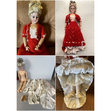 ANTICA BAMBOLA Simon & Halbing Size 7 BISQUE HEAD WOODEN BODY DOLL 56cm/h '800