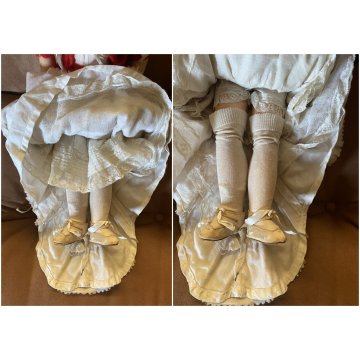 ANTICA BAMBOLA Simon & Halbing Size 7 BISQUE HEAD WOODEN BODY DOLL 56cm/h '800