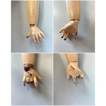 ANTICA BAMBOLA Simon & Halbing Size 7 BISQUE HEAD WOODEN BODY DOLL 56cm/h '800