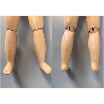 ANTICA BAMBOLA Simon & Halbing Size 7 BISQUE HEAD WOODEN BODY DOLL 56cm/h '800