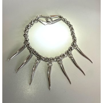 COLLANA DOLCE & GABBANA PORTAFORTUNA CORNETTI MOSCHETTONI ARGENTATA PEPERONCINI