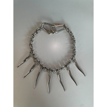 COLLANA DOLCE & GABBANA PORTAFORTUNA CORNETTI MOSCHETTONI ARGENTATA PEPERONCINI