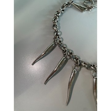 COLLANA DOLCE & GABBANA PORTAFORTUNA CORNETTI MOSCHETTONI ARGENTATA PEPERONCINI