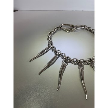 COLLANA DOLCE & GABBANA PORTAFORTUNA CORNETTI MOSCHETTONI ARGENTATA PEPERONCINI