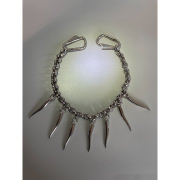 COLLANA DOLCE & GABBANA PORTAFORTUNA CORNETTI MOSCHETTONI ARGENTATA PEPERONCINI