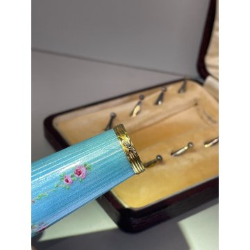 ANTICO MANICO PARASOLE " Louis Desoutter " INGLESE ORO GIALLO 18K DIAMANTI 1850s