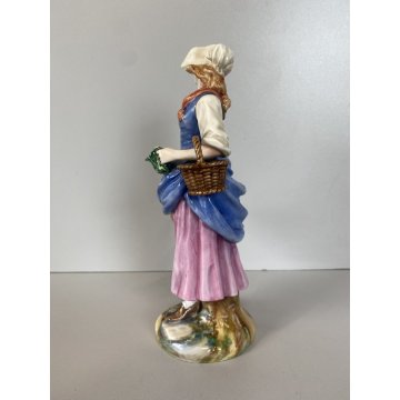 COPPIA SCULTURA CERAMICA POLICROMA Richard Ginori Capodimonte ACQUAIOLA/O '900