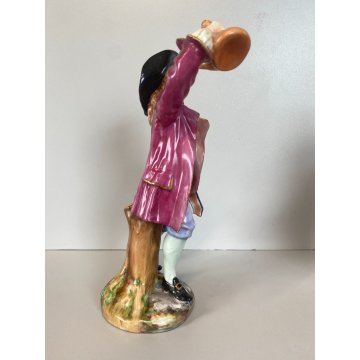 COPPIA SCULTURA CERAMICA POLICROMA Richard Ginori Capodimonte ACQUAIOLA/O '900