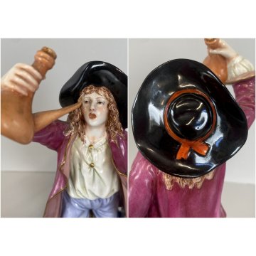 COPPIA SCULTURA CERAMICA POLICROMA Richard Ginori Capodimonte ACQUAIOLA/O '900