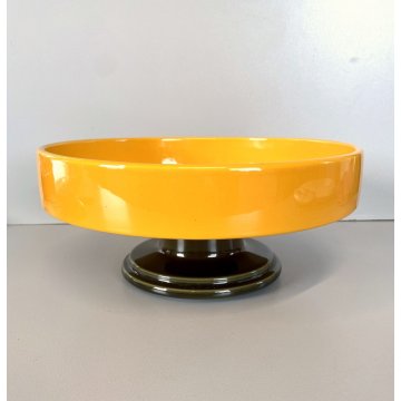 ALZATA West Germany POTTERY MID CENTURY MODERN CERAMICA SMALTO GIALLO VERDE ø 24