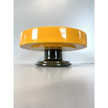 ALZATA West Germany POTTERY MID CENTURY MODERN CERAMICA SMALTO GIALLO VERDE ø 24
