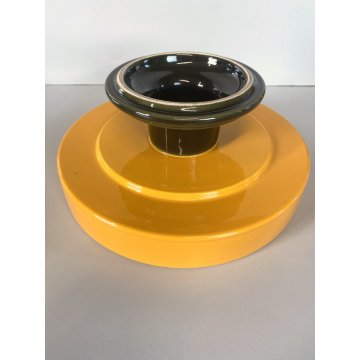 ALZATA West Germany POTTERY MID CENTURY MODERN CERAMICA SMALTO GIALLO VERDE ø 24