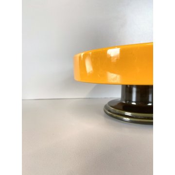 ALZATA West Germany POTTERY MID CENTURY MODERN CERAMICA SMALTO GIALLO VERDE ø 24