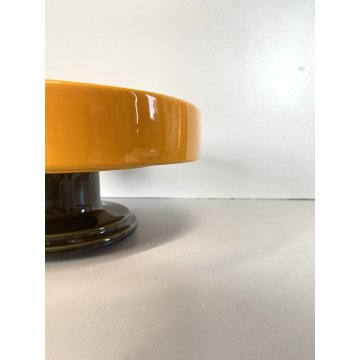 ALZATA West Germany POTTERY MID CENTURY MODERN CERAMICA SMALTO GIALLO VERDE ø 24
