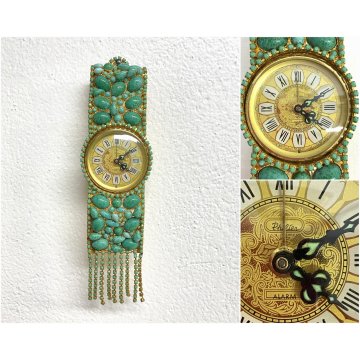 OROLOGIO GIOIELLO VINTAGE SVEGLIA da PARETE Philier FUNZIONANTE METALLO DORATO