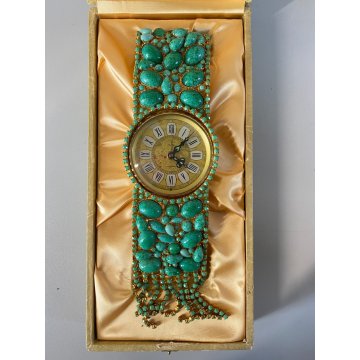 OROLOGIO GIOIELLO VINTAGE SVEGLIA da PARETE Philier FUNZIONANTE METALLO DORATO