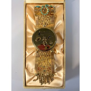 OROLOGIO GIOIELLO VINTAGE SVEGLIA da PARETE Philier FUNZIONANTE METALLO DORATO