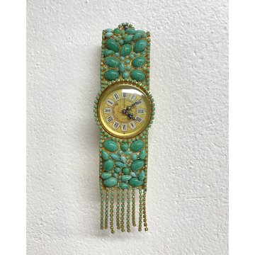 OROLOGIO GIOIELLO VINTAGE SVEGLIA da PARETE Philier FUNZIONANTE METALLO DORATO