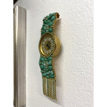 OROLOGIO GIOIELLO VINTAGE SVEGLIA da PARETE Philier FUNZIONANTE METALLO DORATO