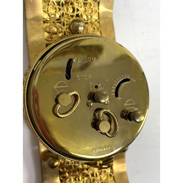 OROLOGIO GIOIELLO VINTAGE SVEGLIA da PARETE Philier FUNZIONANTE METALLO DORATO