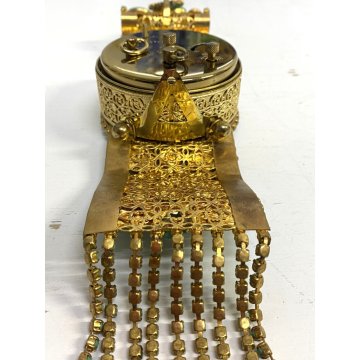 OROLOGIO GIOIELLO VINTAGE SVEGLIA da PARETE Philier FUNZIONANTE METALLO DORATO