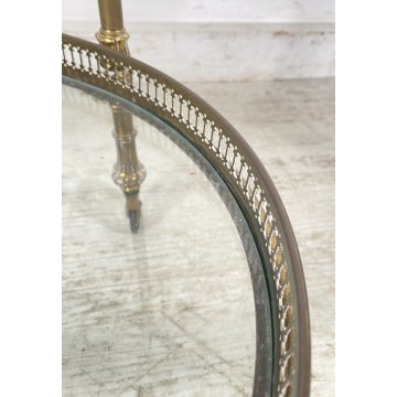 ANTICO CARRELLO BAR DESIGN PORTAVIVANDE ANNI 50 LEGNO OTTONE CARRELLINO VASSOIO