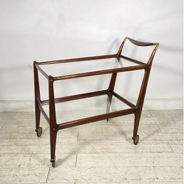 CARRELLO BAR DESIGN ICO PARISI PORTAVIVANDE "58" 1950 LEGNO CARRELLINO VASSOIO