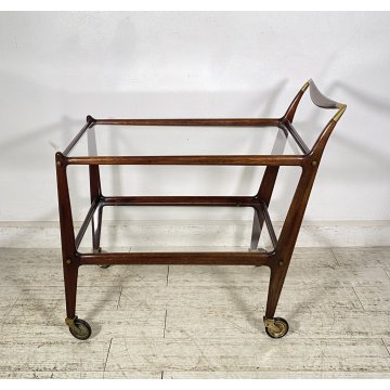 CARRELLO BAR DESIGN ICO PARISI PORTAVIVANDE "58" 1950 LEGNO CARRELLINO VASSOIO