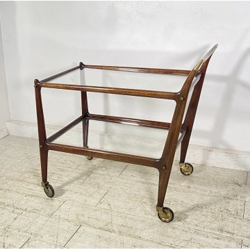 CARRELLO BAR DESIGN ICO PARISI PORTAVIVANDE "58" 1950 LEGNO CARRELLINO VASSOIO