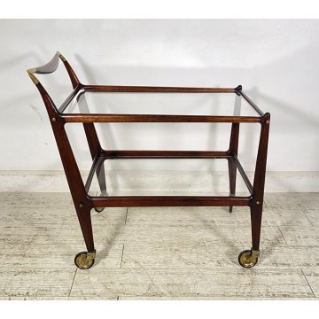 CARRELLO BAR DESIGN ICO PARISI PORTAVIVANDE "58" 1950 LEGNO CARRELLINO VASSOIO