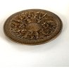 ANTICO PICCOLO PIATTO DECORATIVO BRONZO BASSORILIEVO FIGURE MITOLOGICHE ø 16 cm