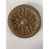 ANTICO PICCOLO PIATTO DECORATIVO BRONZO BASSORILIEVO FIGURE MITOLOGICHE ø 16 cm