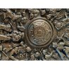 ANTICO PICCOLO PIATTO DECORATIVO BRONZO BASSORILIEVO FIGURE MITOLOGICHE ø 16 cm