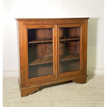 ANTICA CREDENZA VETRINA PRIMI 900 LEGNO DISPENSA LIBRERIA CRISTALLERIA VINTAGE