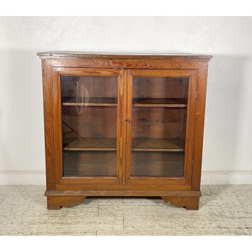 ANTICA CREDENZA VETRINA PRIMI 900 LEGNO DISPENSA LIBRERIA CRISTALLERIA VINTAGE