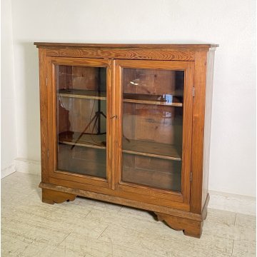ANTICA CREDENZA VETRINA PRIMI 900 LEGNO DISPENSA LIBRERIA CRISTALLERIA VINTAGE